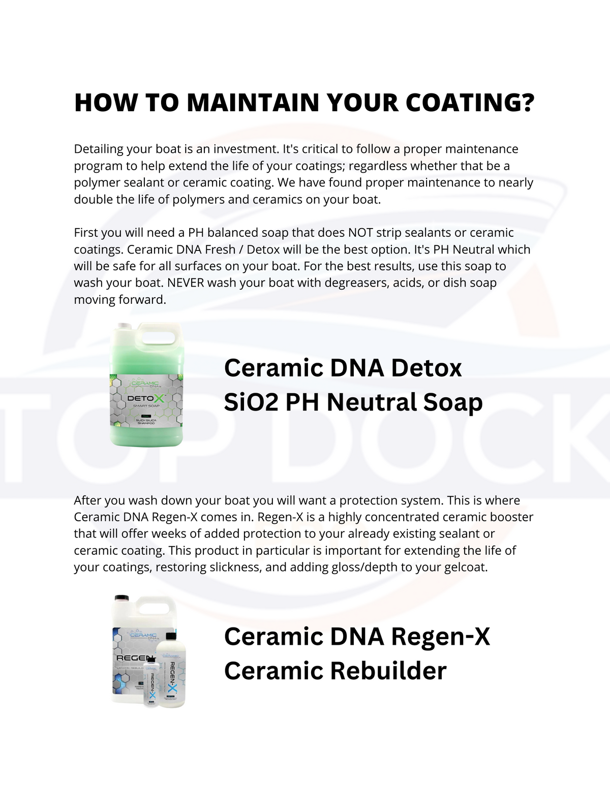 Washing Maintenance Program - Top Dock Pro