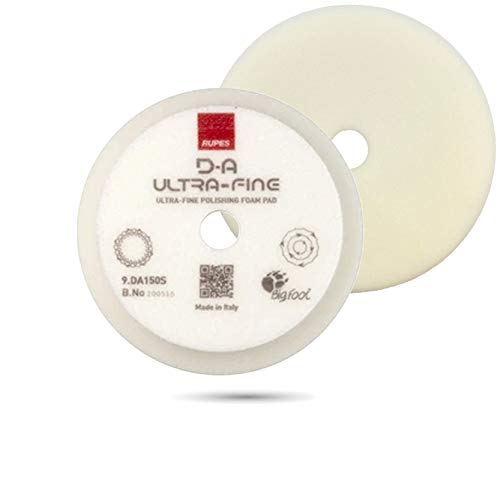 RUPES 150 mm (6 inch) Ultra Fine Foam Pad, White, 1, 2, or 4 PK