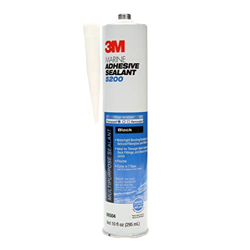 3M TALC 5200 Marine Adhesive Sealant (06504) Permanent Bonding and Sealing for Boats and RVs Above and Below the Waterline Waterproof Repair, Black, 10 fl oz Cartridge