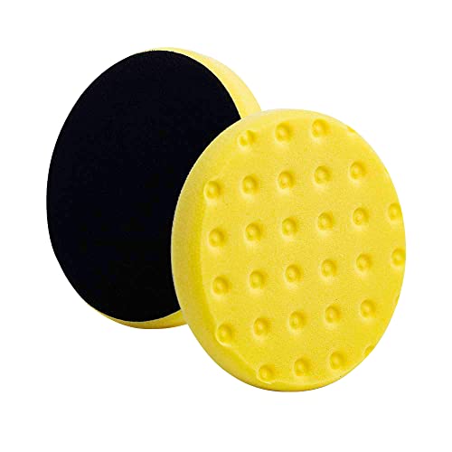 Lake Country CCS Yellow Foam Cutting Pad, Hook-and-Loop Polishing Pad, 3.5, 5.5 & 6.5 Inch Pads