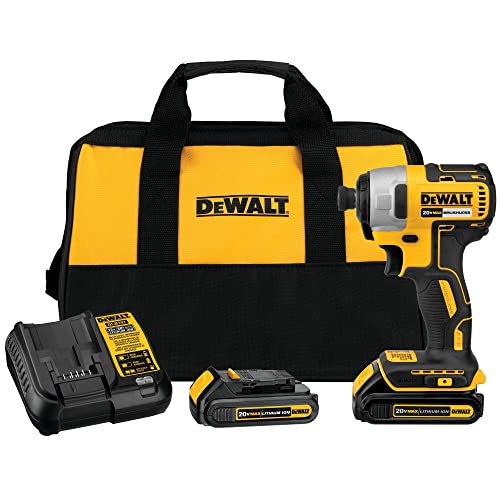 DEWALT 20V MAX* Cordless Impact Driver Kit, Brushless, 1/4-inch (DCF787C2)
