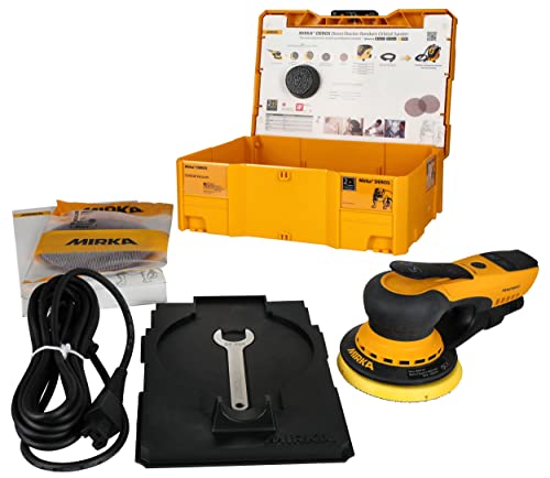 Mirka Direct Electric Random Orbital Sander, 5-Inch, Yellow, Black