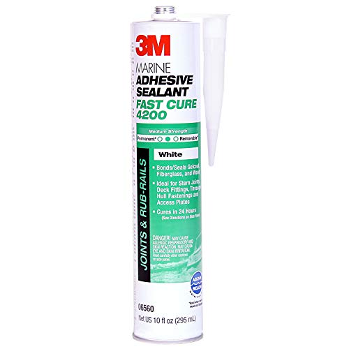 3M TALC Marine Adhesive Sealant Fast Cure 4200 (06560) – Semi-Permanent Flexible Adhesive Sealant for Boats and RVs – White - 1/10 Gallon