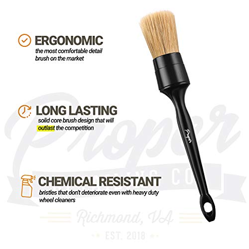 Proper Detailing Co. Car Detailing Brush Set, 3-Pack