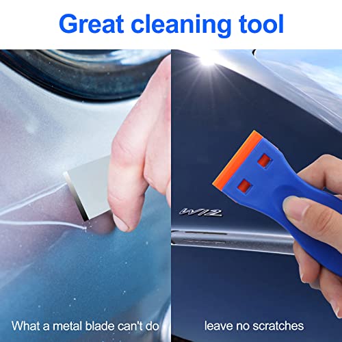 4 Pcs Plastic Razor Blade Scraper - 100 Pcs Blades
