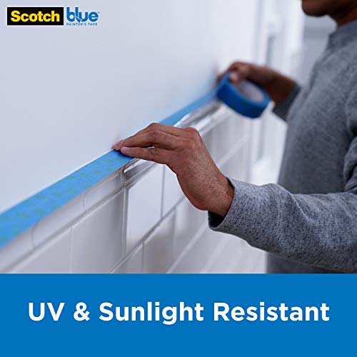 ScotchBlue Sharp Lines Multi-Surface Painter's Tape, 1.88 Inches x 60 Yards, 3 Rolls, Blue, Paint Tape Protects Surfaces and Removes Easily, Edge-Lock Painting Tape for Indoor and Outdoor Use