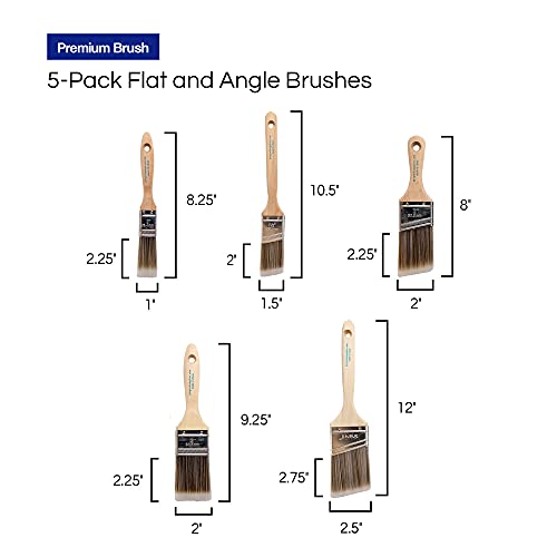 Pro Grade - Paint Brushes - 5 PK