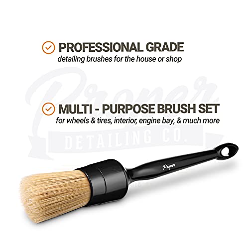 Proper Detailing Co. Car Detailing Brush Set, 3-Pack