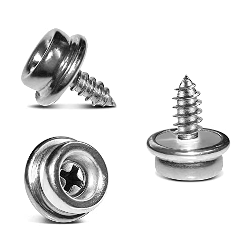 YeeBeny 50PCS Stainless Steel Screw Snaps 3/8" Length