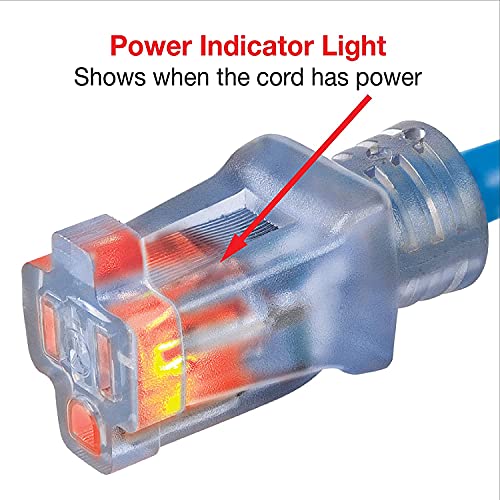 Clear Power 15 ft Extreme Cold Weather Outdoor Extension Cord Blue