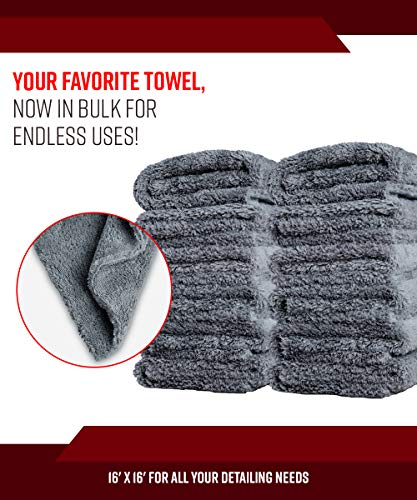 Adam's Borderless Grey Edgeless Microfiber Towel (12 Pack)