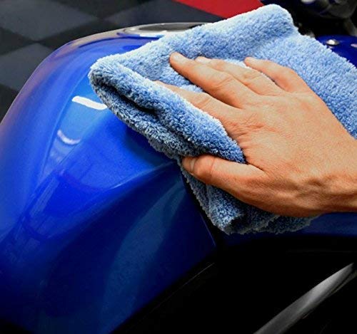 The Rag Company Edgeless Super Plush Microfiber Detailing Towels, 16" x 16", Blue 2-PK