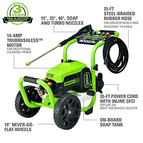 Greenworks 3000 PSI (1.1 GPM) Electric Pressure Washer