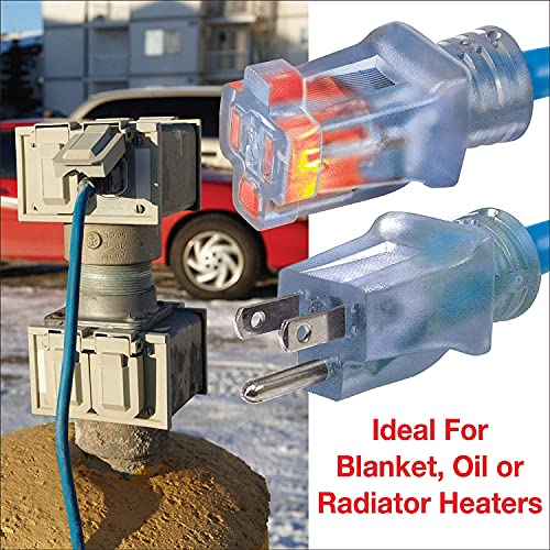 Clear Power 15 ft Extreme Cold Weather Outdoor Extension Cord Blue