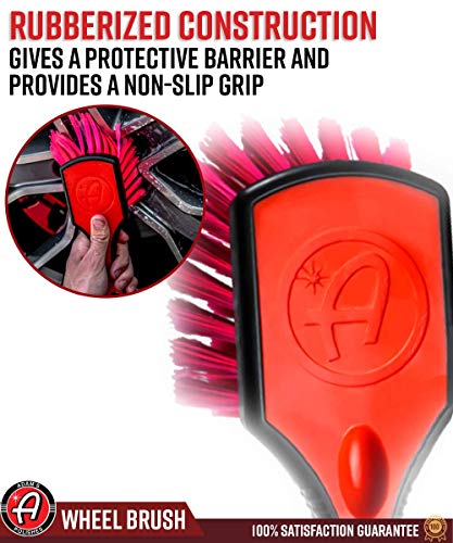 Adam's Wheel Brush Soft Bristles & Rubberized Handle