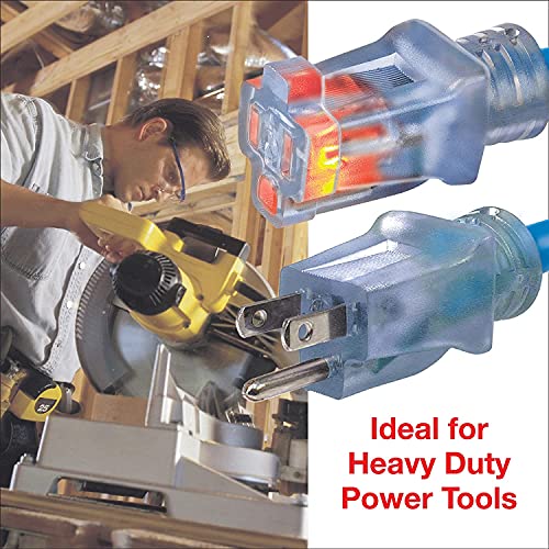 Clear Power 100 ft Heavy Duty Outdoor Extension Cord Blue