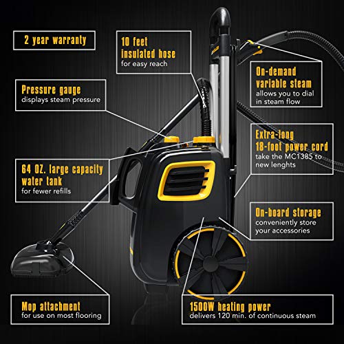 McCulloch MC1385 Deluxe Canister Steam Cleaner