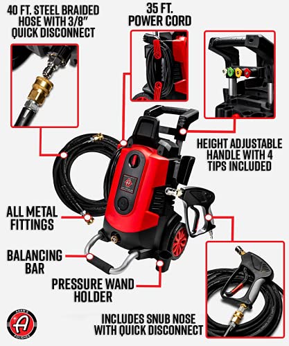 Adam's Electric Pressure Washer 2.0 - Powerful 1.4 GPM 2000 PSI