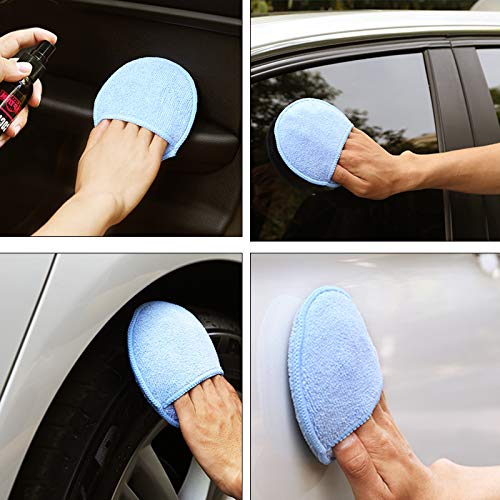 20-Pack Microfiber Wax Applicator Pad for Detailing, Blue