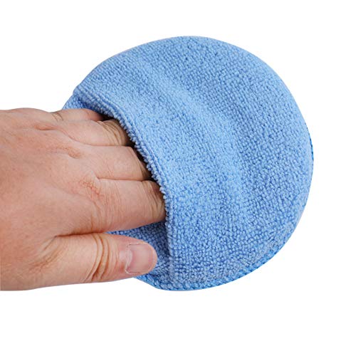 20-Pack Microfiber Wax Applicator Pad for Detailing, Blue