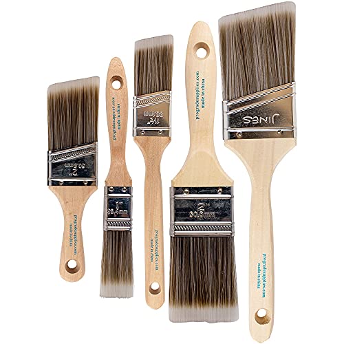 Antrader 6-Inch Wide Soft Tip Bristle Paint Brush Set of 2 Piece Stain  Varnish Set with Wood Handles