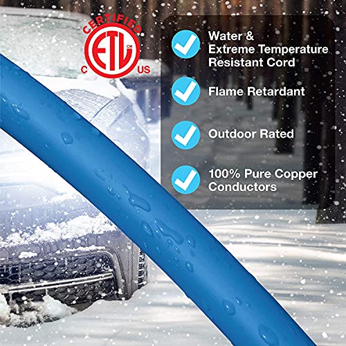 Clear Power 15 ft Extreme Cold Weather Outdoor Extension Cord Blue