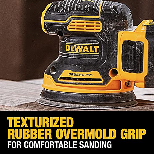 DEWALT 20V MAX* Random Orbit Sander, 5-Inch, Cordless Kit (DCW210D1) , Yellow