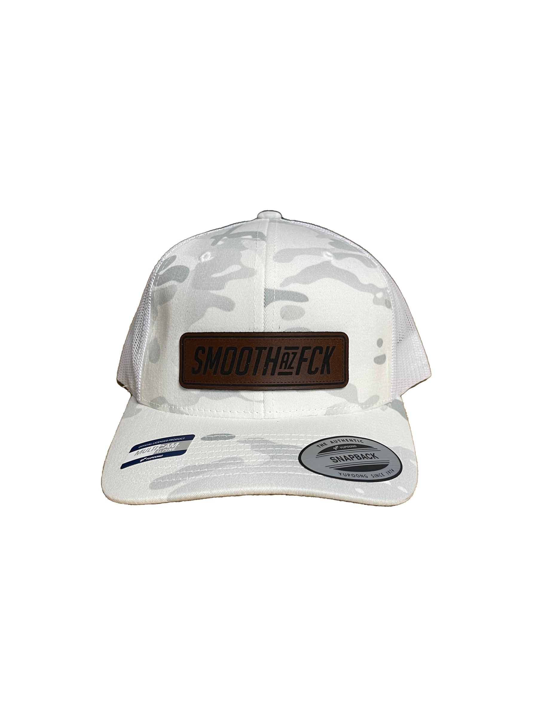 SMOOTHAZFCK Leather Patch Logo Snapback Hat