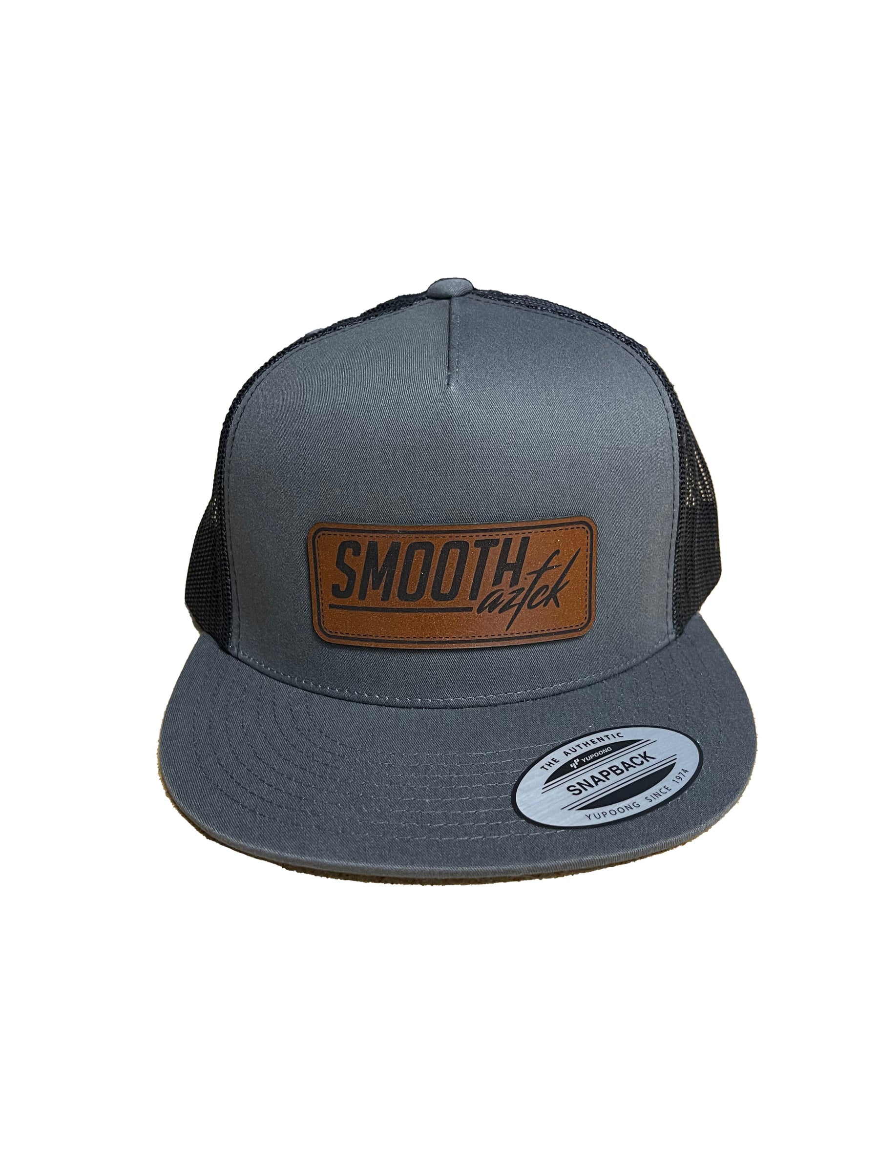 SMOOTHAZFCK Leather Patch Logo Snapback Hat