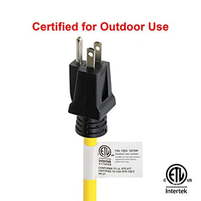 Clear Power 50 ft Heavy Duty Outdoor Extension Cord Yellow
