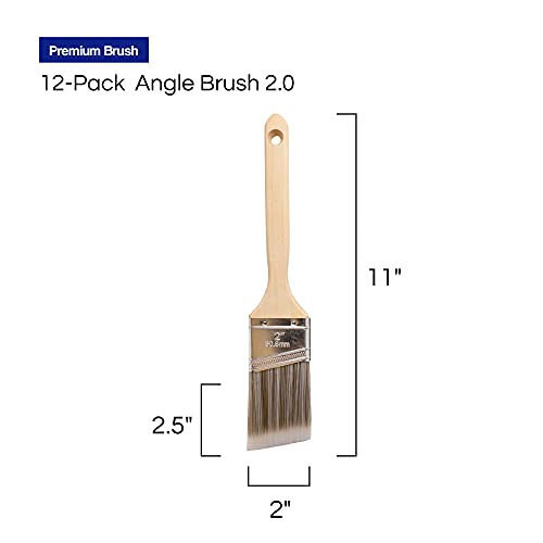 12 PK - 2 inch Angle Brush Set