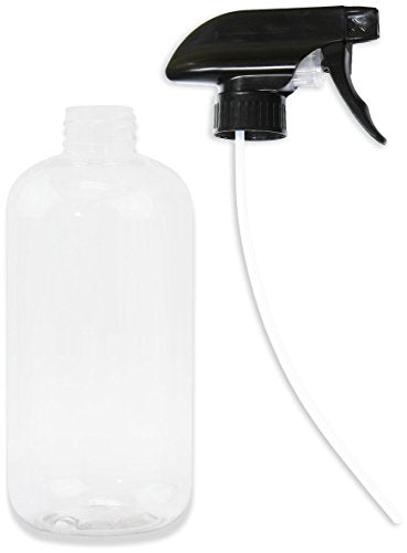 Heavy Duty Chemical Resistant Spray Bottles with Sprayer (16 oz), Clear, 3-Pack