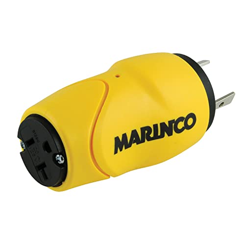 Marinco S30-15 Straight Adapter, 30A 125V Male To 15A 125V Female
