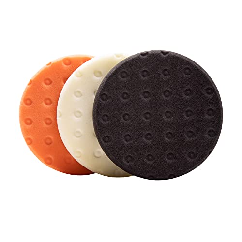 Lake Country CCS Orange, White, and Black Polishing Kit, 3.5, 5.5, & 6.5 Inch Pads