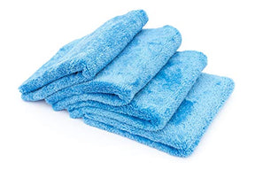 The Rag Company Edgeless Super Plush Microfiber Detailing Towels, 16" x 16", Blue 2-PK