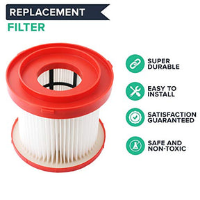 49-90-1900 HEPA Filter Replacement Compatible with Milwaukee M18 Cordless 2 Gal. Wet Dry Vacuum