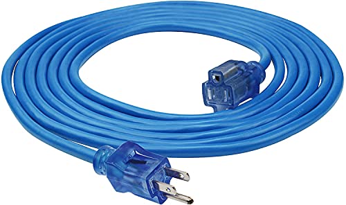 Clear Power 15 ft Extreme Cold Weather Outdoor Extension Cord Blue