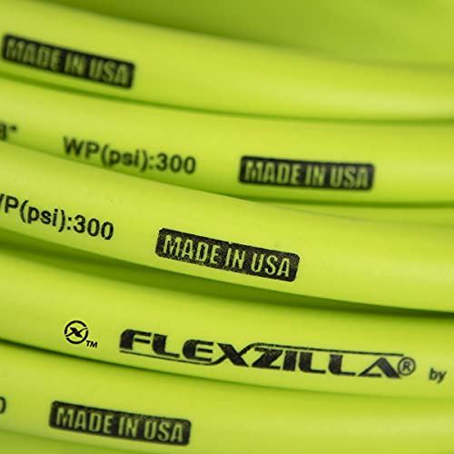 Flexzilla Air Hose, 3/8 in. x 25 ft., 1/4 in. MNPT Fittings, Heavy Duty