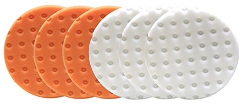 Lake Country CCS Smart Pads DA 5.5 inch Foam Pad (3-White, 3-Orange, 5.5)