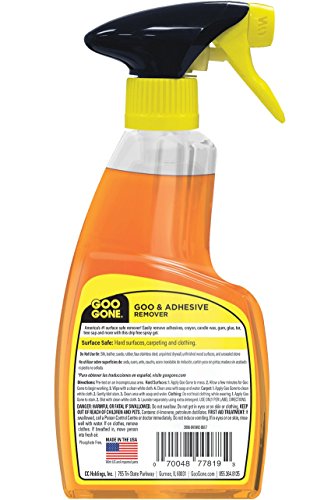 Goo Gone Original Liquid - 8 Ounce - Surface Safe Adhesive Remover Safely  removes Stickers Labels Decals Residue Tape Chewing Gum Grease Tar 