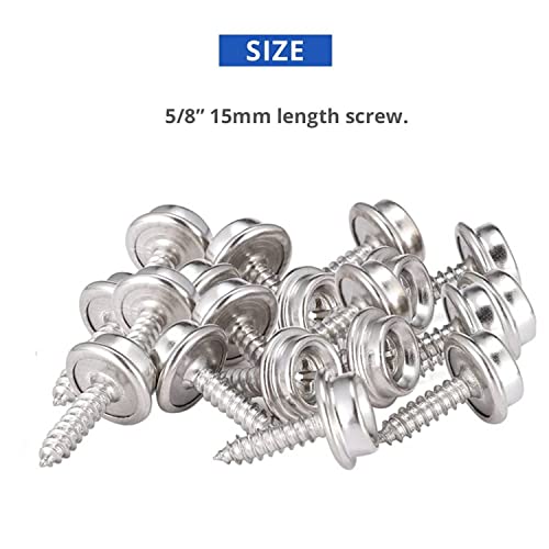 YeeBeny 50PCS Stainless Steel Screw Snaps 5/8" Length