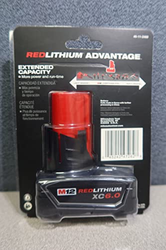 Milwaukee 48-11-2460 M12 REDLITHIUM XC6.0 Extended Capacity Battery Pack