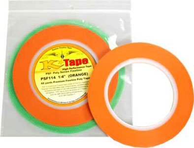 Custom Shop 1/4" Fine Line Tape Fineline Masking Tape Polytape Orange 1/4" X 60 Yard Roll