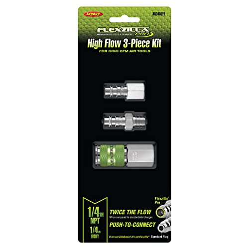Flexzilla Pro High Flow Coupler & Plug Kit (3 Piece), 1/4" NPT - A53452FZ