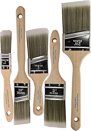 Antrader 6-Inch Wide Soft Tip Bristle Paint Brush Set of 2 Piece Stain  Varnish Set with Wood Handles