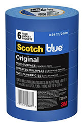 ScotchBlue Original Multi-Surface Painter's Tape, 0.94" Width, Blue, 6 Pack