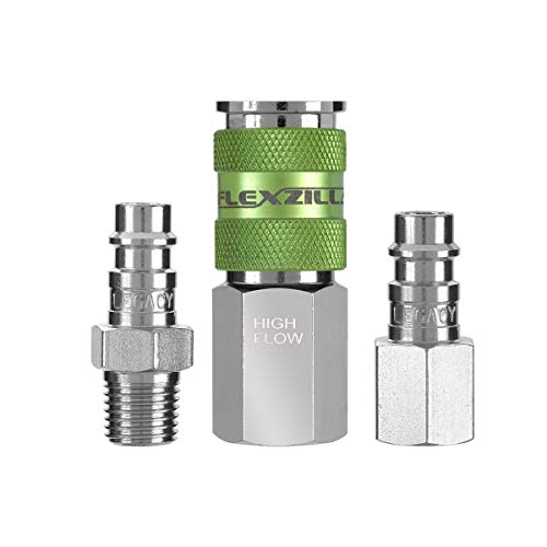 Flexzilla Pro High Flow Coupler & Plug Kit (3 Piece), 1/4" NPT - A53452FZ