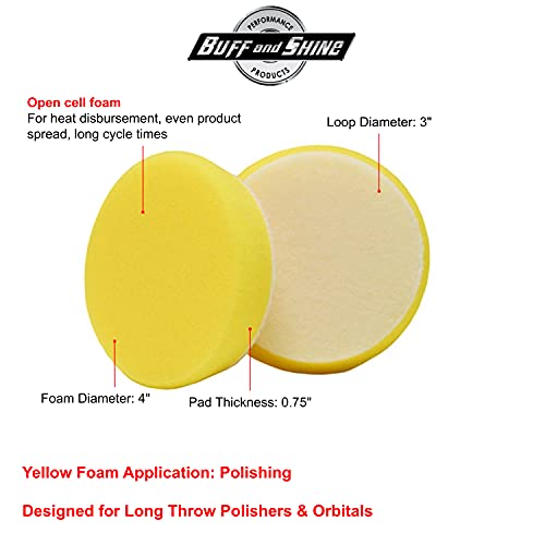 2 Uro-Tec Foam Pads 4 Pack  Buff and Shine Yellow Foam Pad
