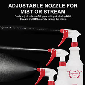 Uineko Plastic Professional Spray Bottle (4 Pack, 24 Oz, All-Purpose)