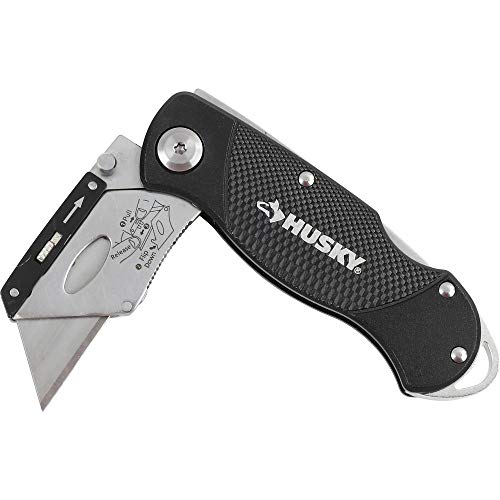Husky Folding Utility Knife w/ 10 Disposable Blades Included (Colors Vary)
